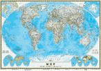Политическая карта мира настенная. Размеры карты 1330 х 940 мм. масштаб: в 1 см 317 км.